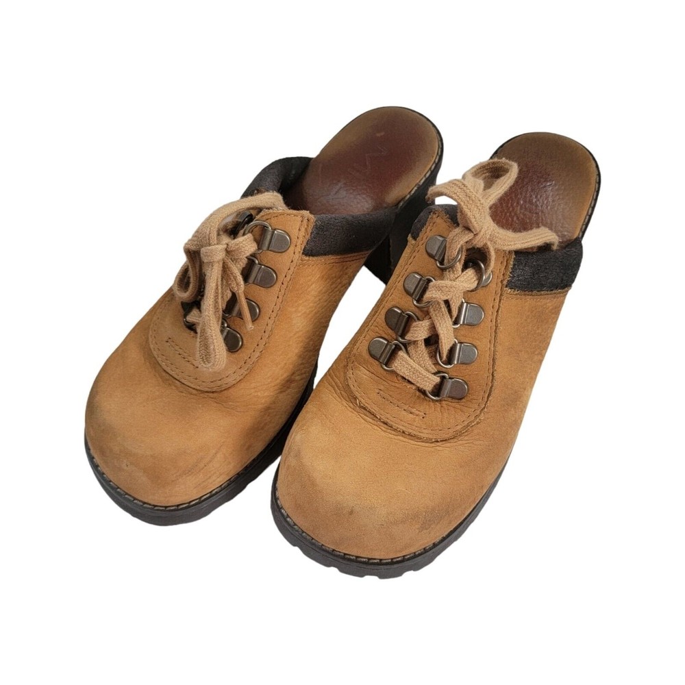 Mia Clog SHADOW Cognac Leather Size 7  Lace Up‎ - Picture 8 of 10